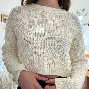Target Cream Textured Knit Sweater